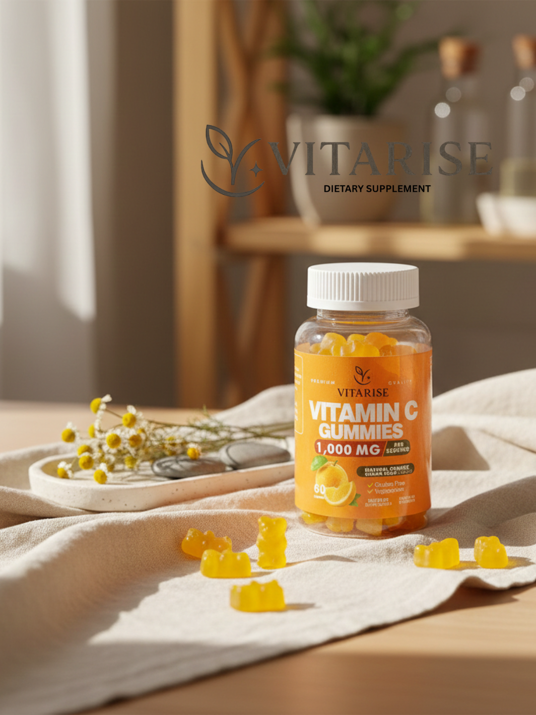 VITARISE Vitamin C Gummies – 1,000 mg High-Potency Immune Support (60 Gummies)