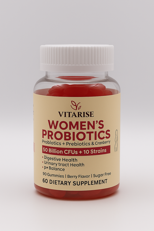 VITARISE Women’s Probiotics – 50 Billion CFUs + Prebiotics & Cranberry (60 Gummies)