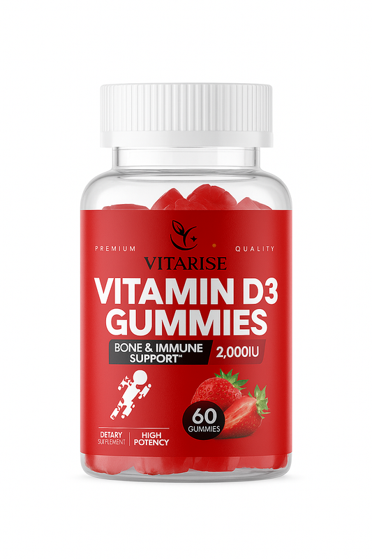 VITARISE Vitamin D3 Gummies – 2,000 IU Bone & Immune Support (60 Gummies)