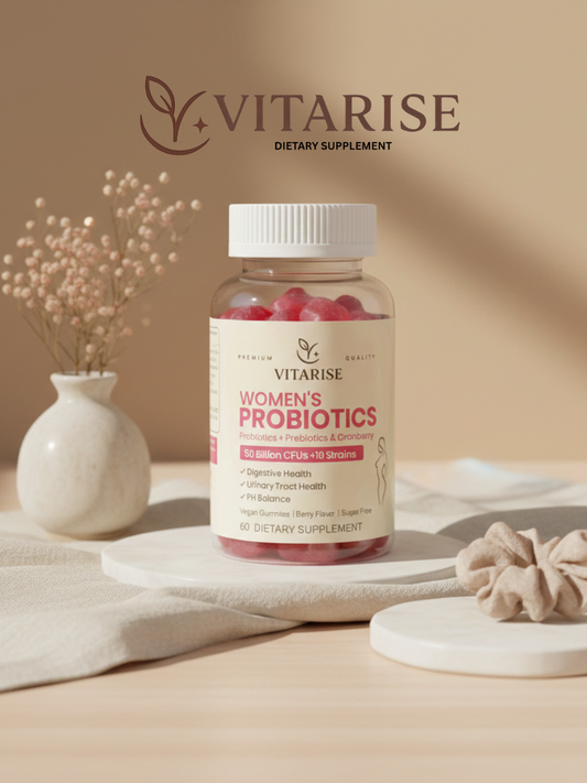 VITARISE Women’s Probiotics – 50 Billion CFUs + Prebiotics & Cranberry (60 Gummies)